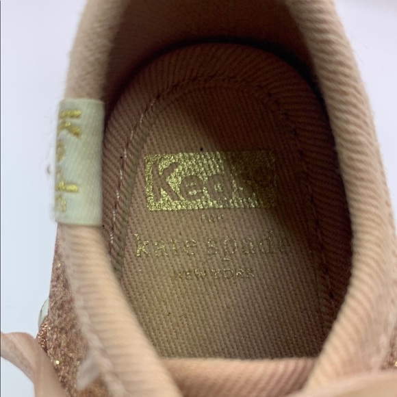 Keds Kate Spade Rose Gold Sneakers with Glittery Finish - Picture 2 of 10